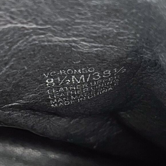 Vince Camuto Moto Buckle Boot Strappy Leather Wrap Western Zip Up Size 8.5 Black - Picture 13 of 15